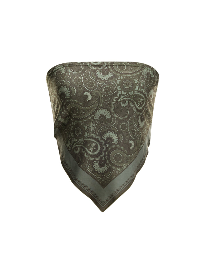 Bandeau Boho Paisley Asymmetrische Off -Schulter -Ernte Frauen oben