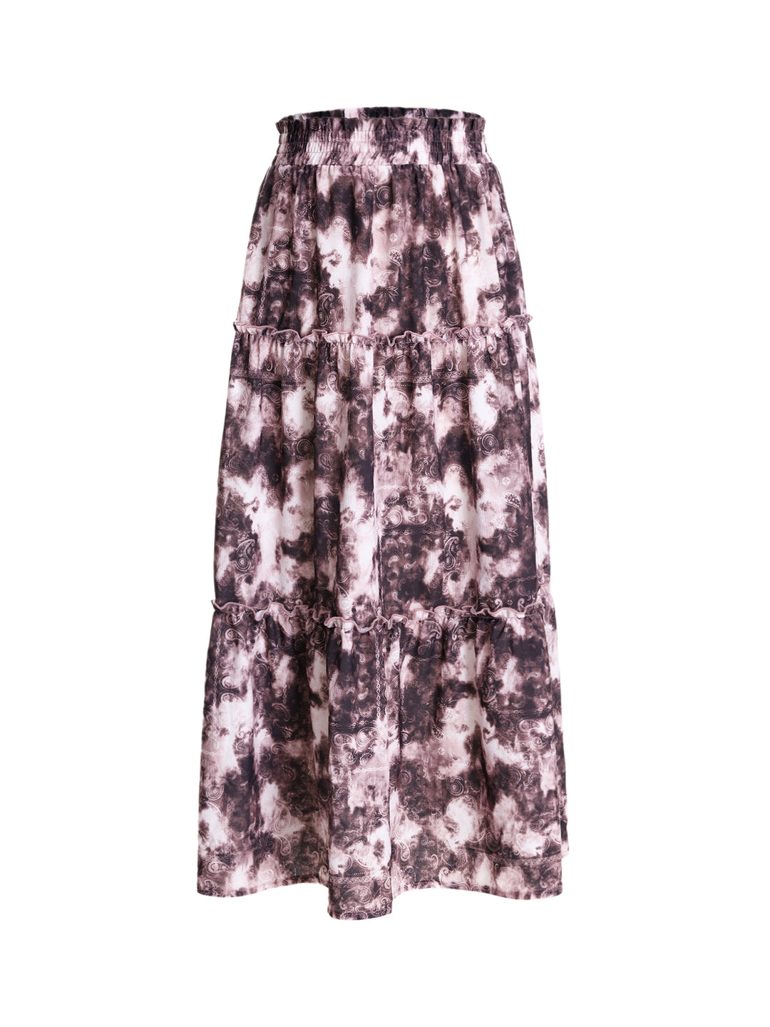 A Line Casual Paisley Frill Women Skirt