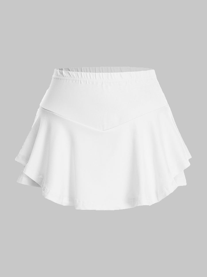 2 Packs Casual Sporty A Line Layered Ruffle Mini Women Skort