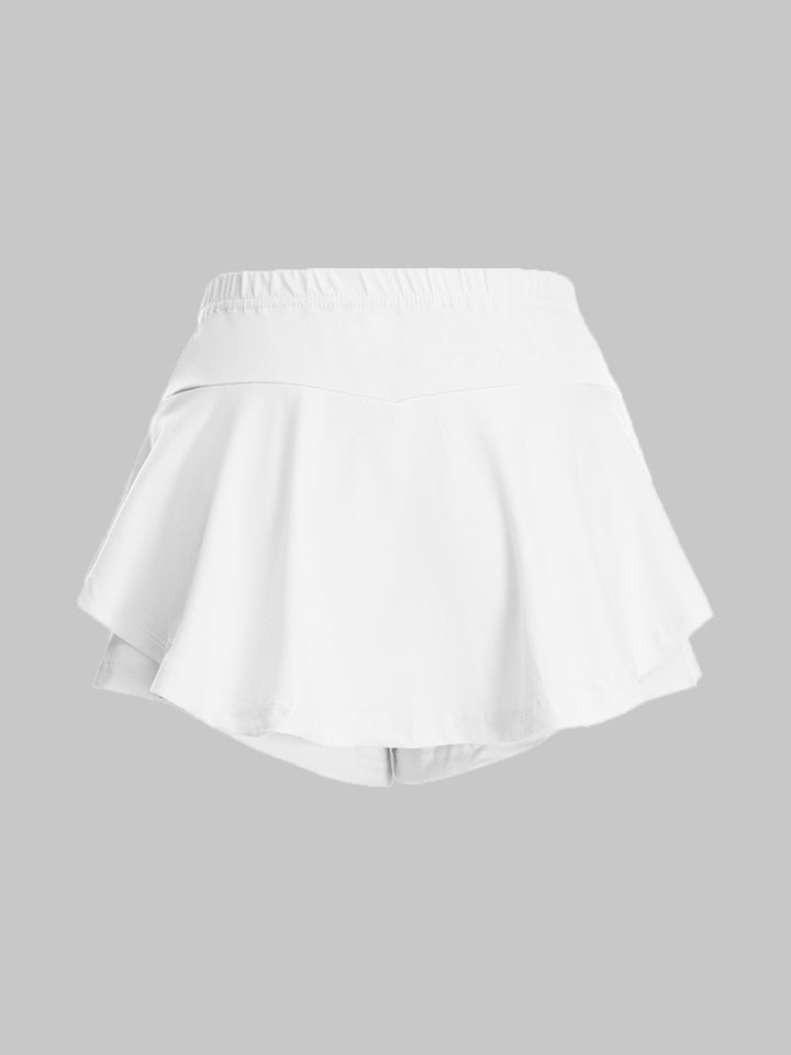 2 Packs Casual Sporty A Line Layered Ruffle Mini Women Skort