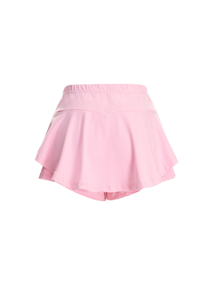 2 Packs Casual Sporty A Line Layered Ruffle Mini Women Skort