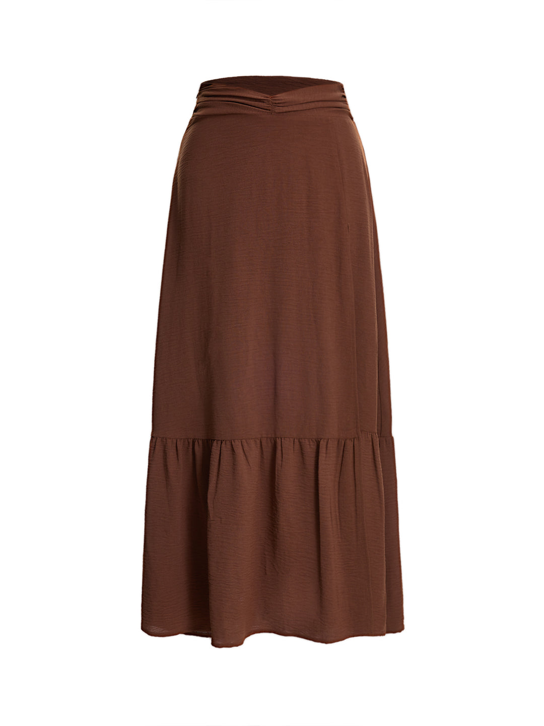 Boho Rucched Waist A Line Ruffle Hem MAXI JURTS -