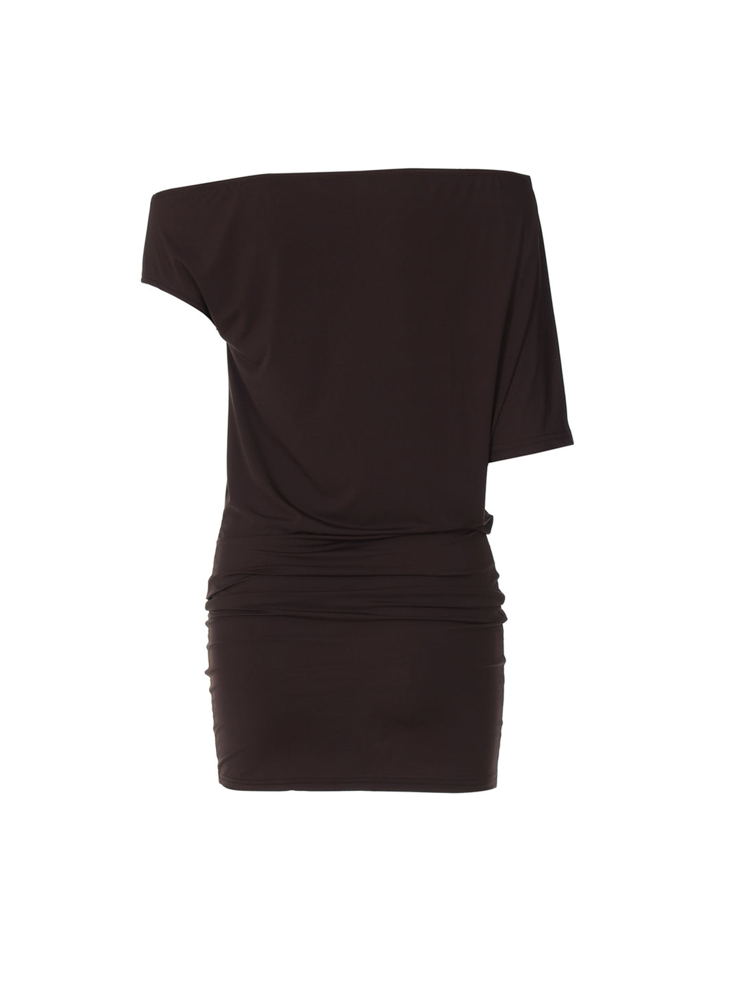 Casual Ruched One Shoulder Batwing Sleeve Women Dress