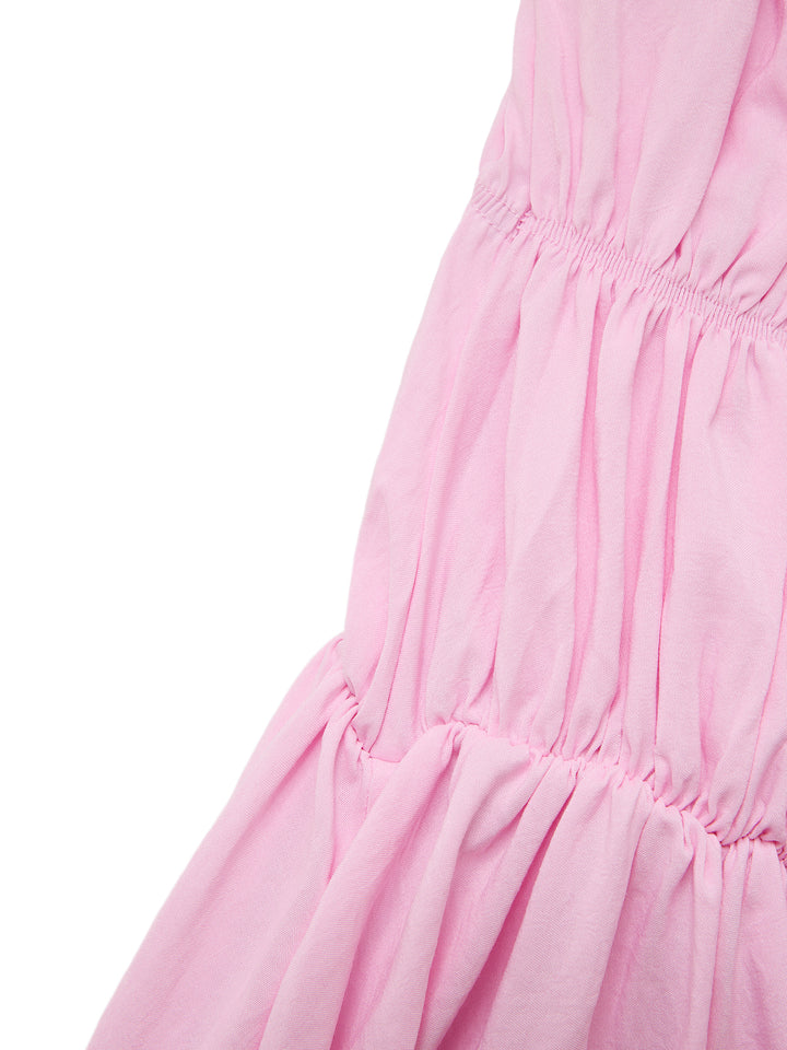 A Line Preppy Ruched Ruffle Off Shoulder Puff Sleeve Mini Women Dress