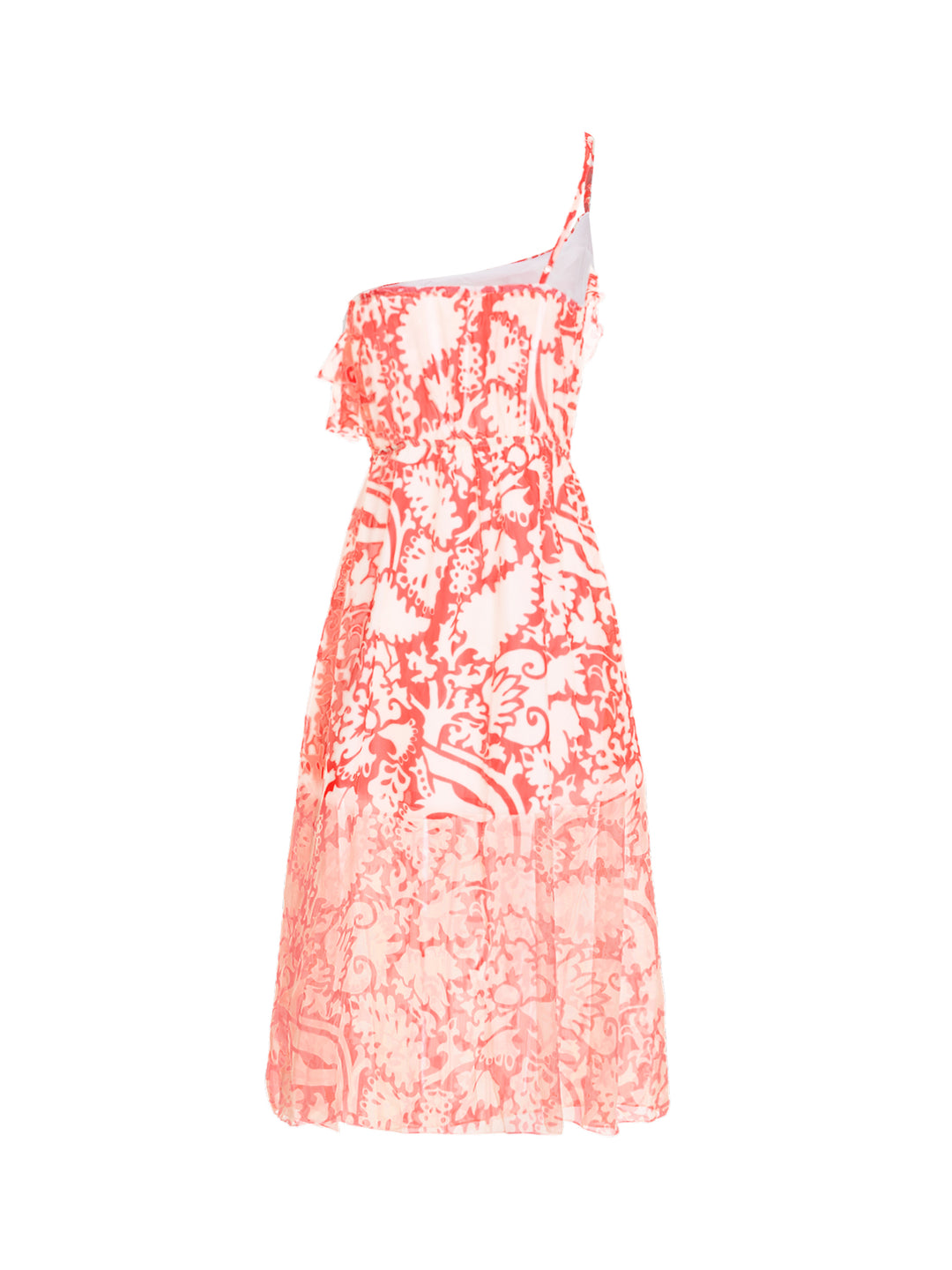 Boho florale asymmetrische Rüschen Midi Frauen Kleid