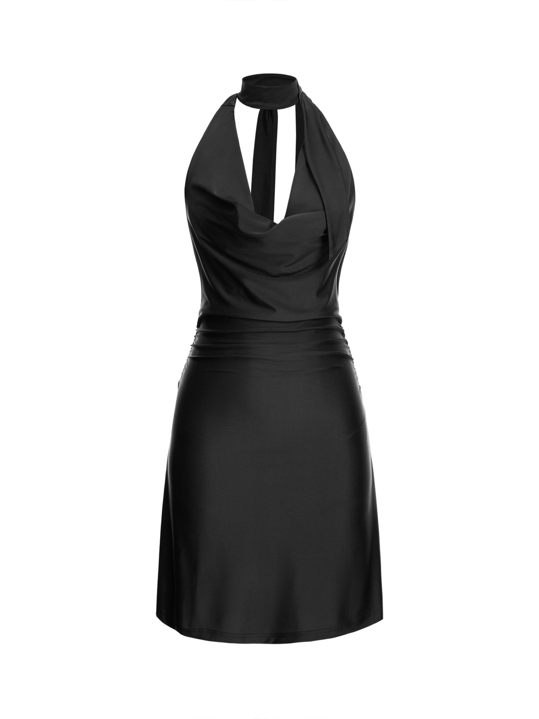 Vestido de mujeres con mangas regulares de cuello de capucha casual -