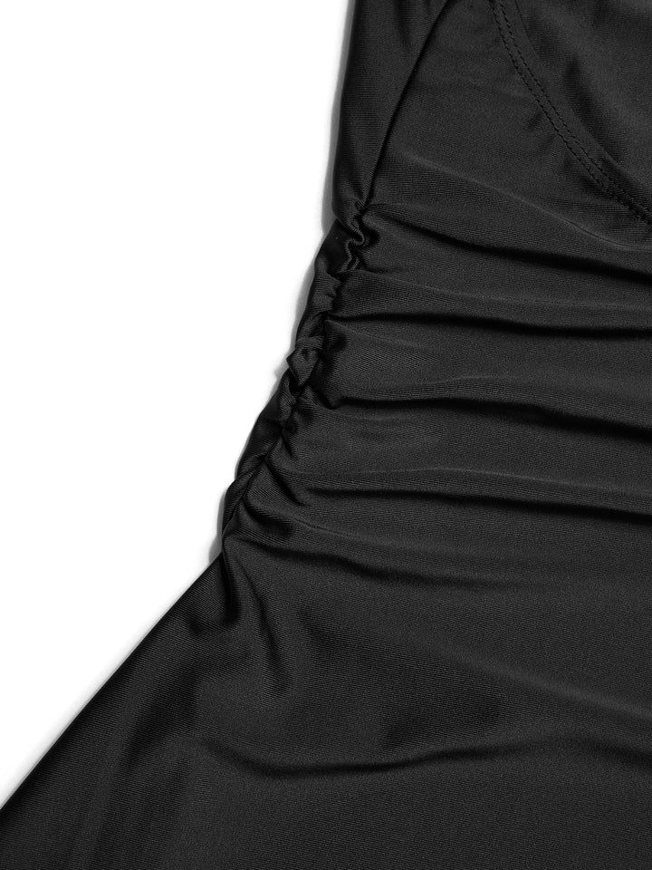 Vestido de mujeres con mangas regulares de cuello de capucha casual -