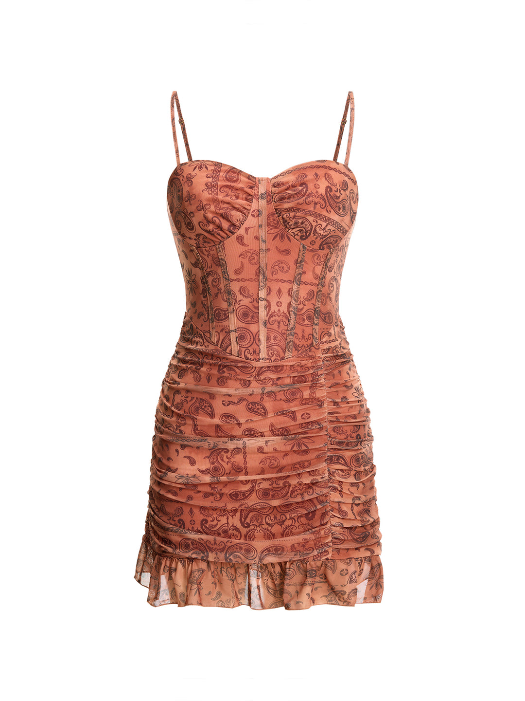 Boho überall über Druckschatz Ärmel und ein Linie Mini -Kleid