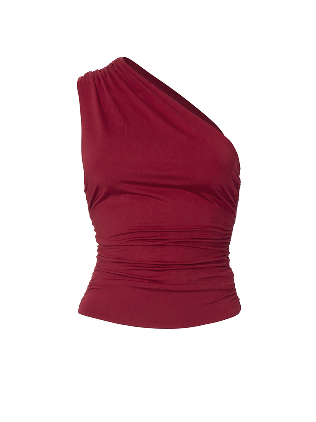 Tunic Elegant Ruched Asymmetrical Neck Women Top
