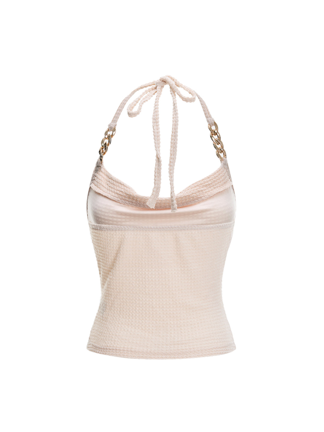 Cami Boho -Kette drapierte Pointelle Cowl Neck Women Tanktops & Camis
