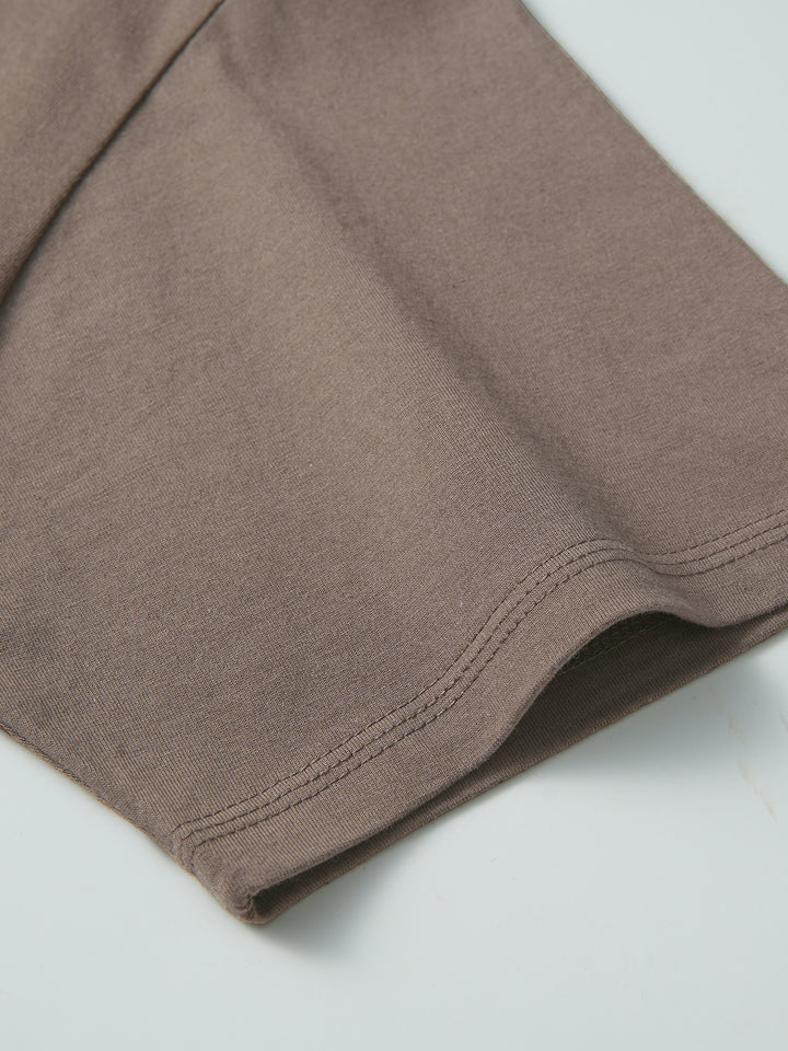 Casual Slogan/Butterfly/Cherry Bowling Grafiken gedruckt runden Hals kurzärärmische Baumwolle übergroße Khaki T -Shirt