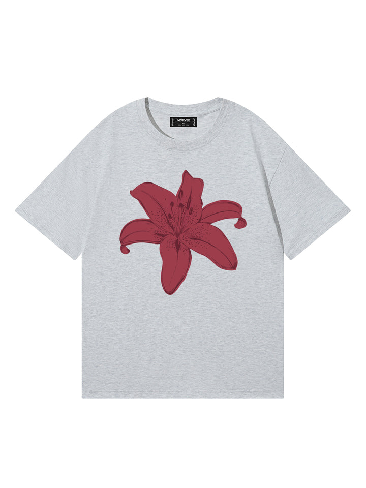 Leglische Tomaten/ Cowboy/ Fußball -Slogan/ Blumengrafik gedruckt runden Hals kurzärärmische Baumwolle übergroße graue T -Shirt