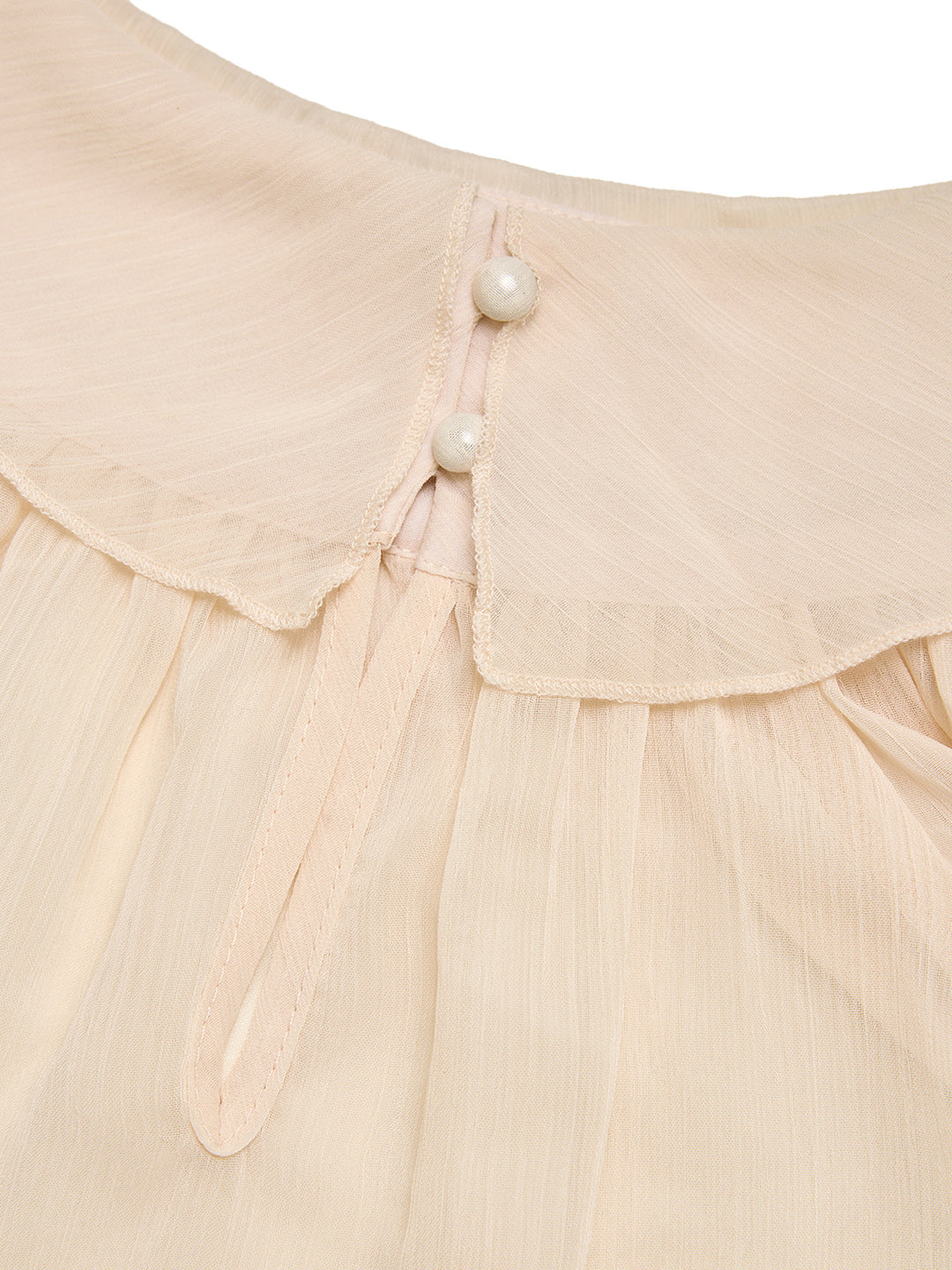 Chiffon Boho einfache Schicht Rüste hohe Nacken -Langarmbluse