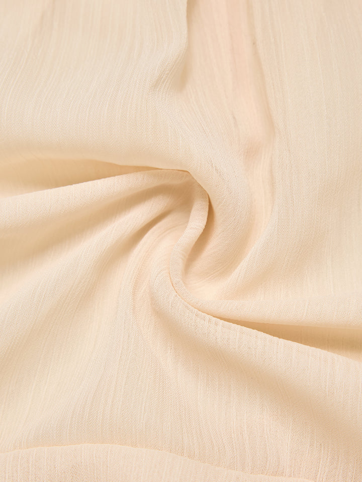 Chiffon Boho einfache Schicht Rüste hohe Nacken -Langarmbluse