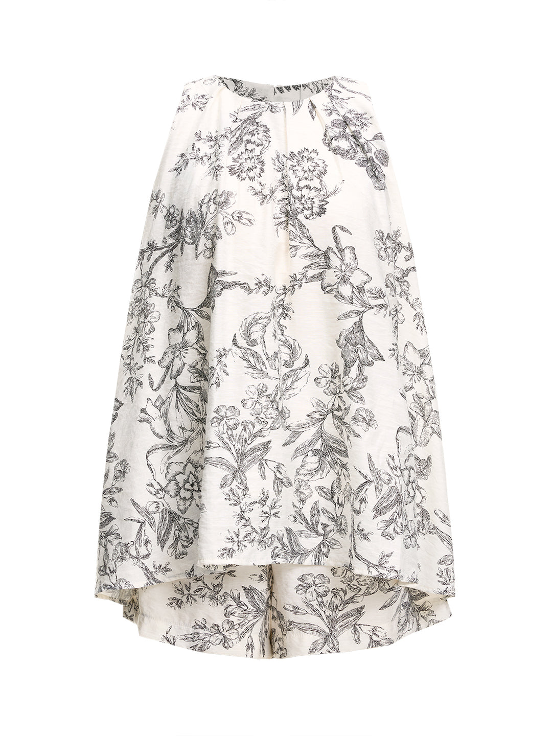 Una línea Boho Floral Round Neck Long Women Trajes de dos piezas