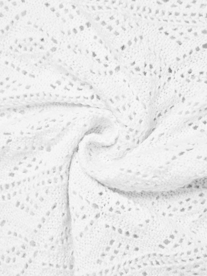 Casual Place Fransen Rüste gebundene Kabel-Knit-Langarm-Strickjacke