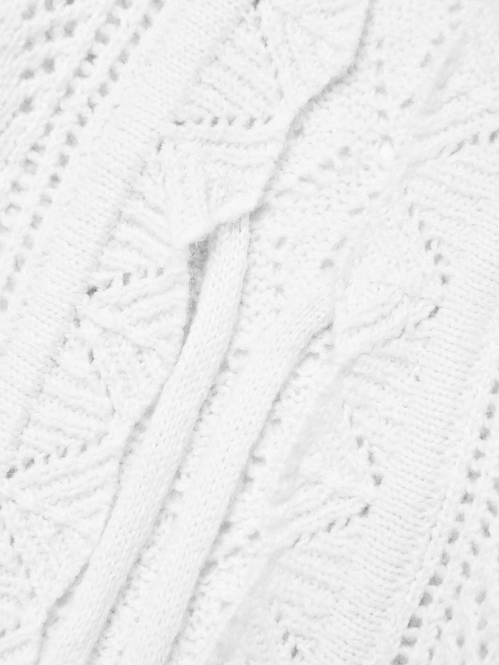 Casual Place Fransen Rüste gebundene Kabel-Knit-Langarm-Strickjacke
