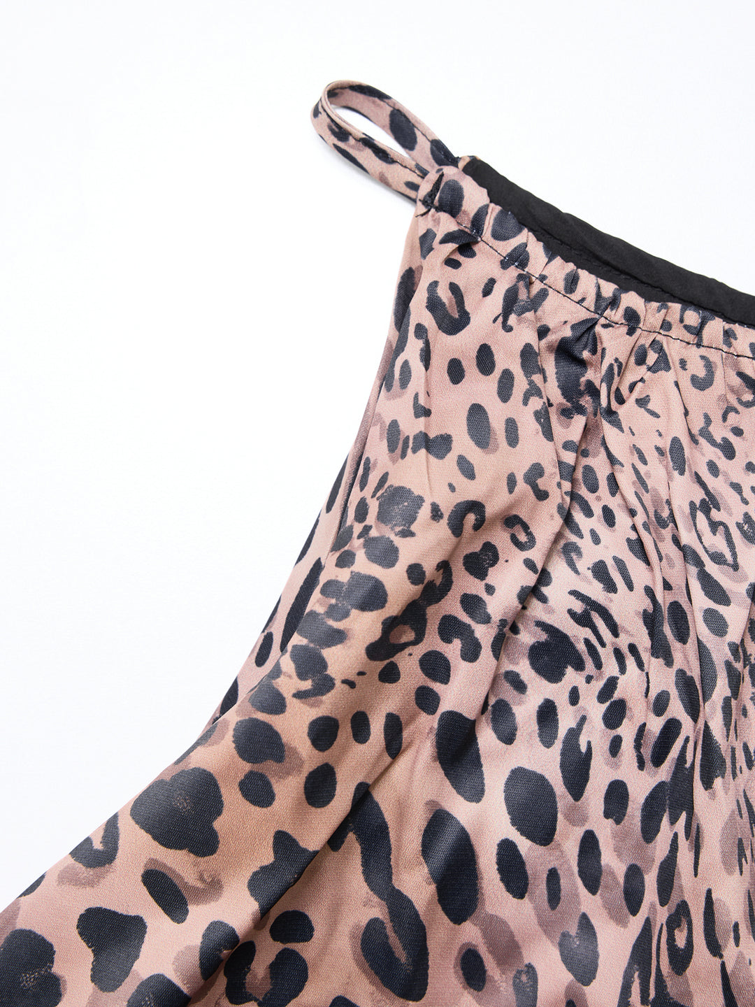 Leopardendruck Halfterhülse ein Linie Mini -Kleid