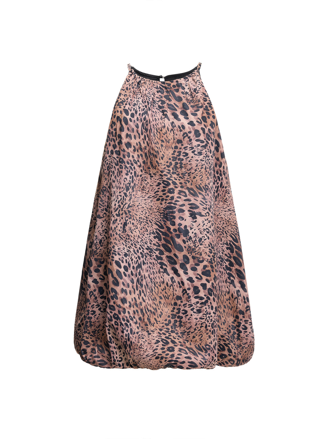 Leopardendruck Halfterhülse ein Linie Mini -Kleid