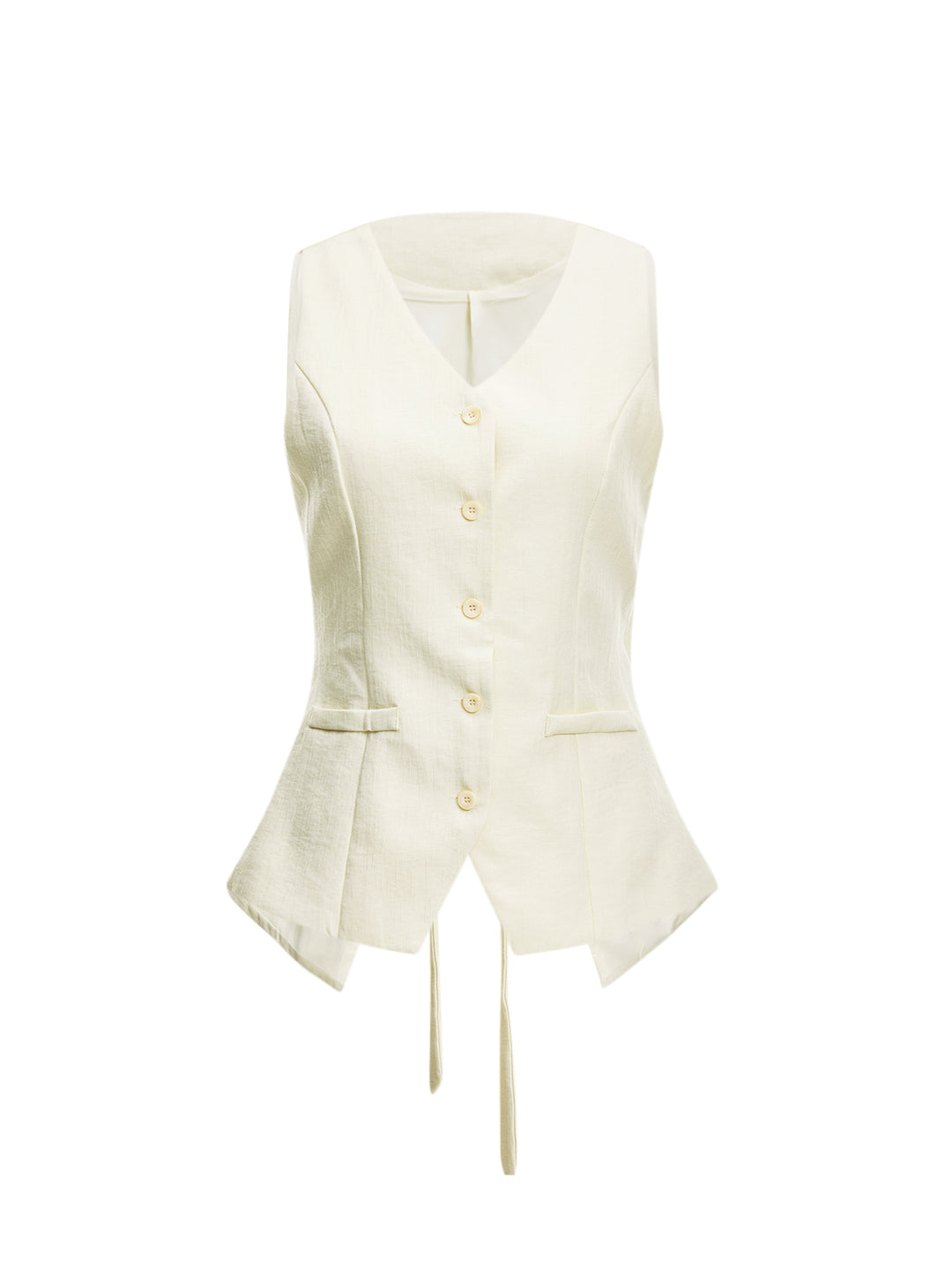 Casual V neck Back Tied Vest