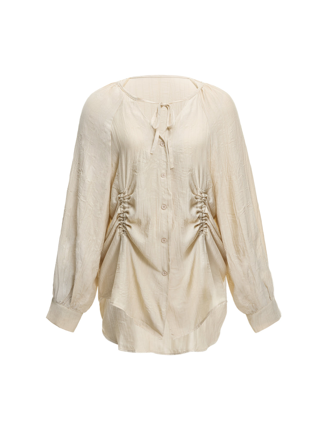 Boho Draw String gegen Hals Raglan -Ärmel Frauen Blusen