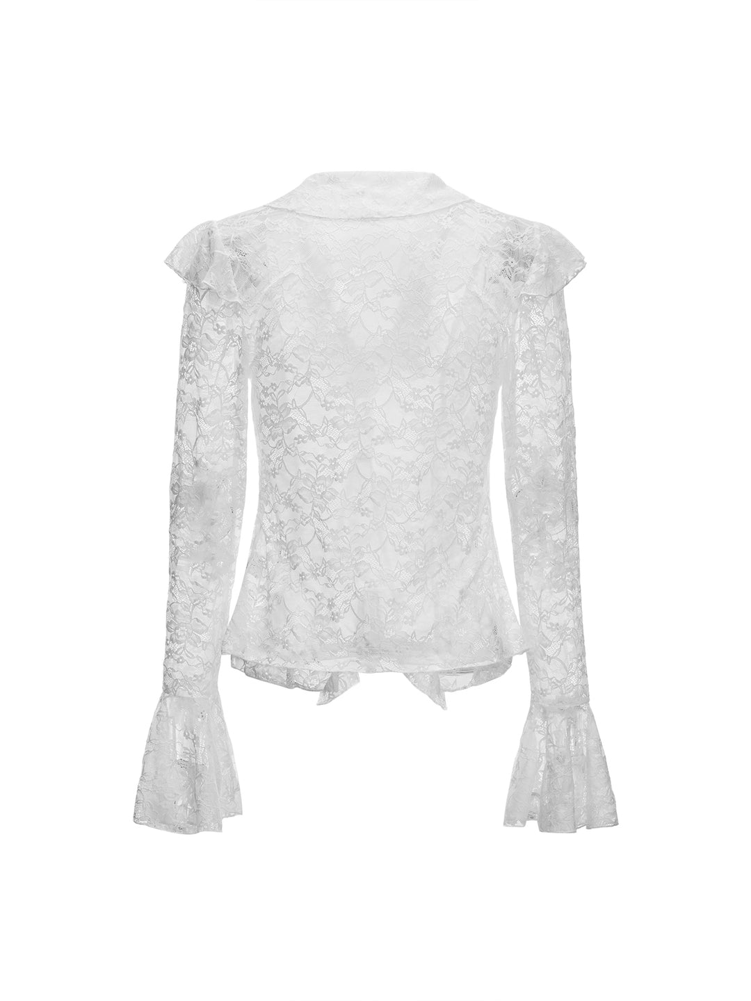 Boho Floral Ruffle V Campana de cuenca de cuello